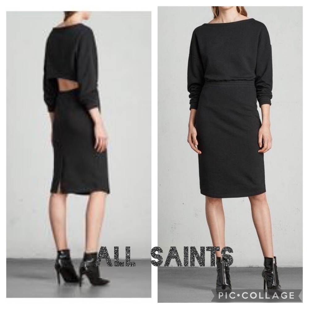 All Saints Chrissy black Sweatdress size Small. Excellent condition